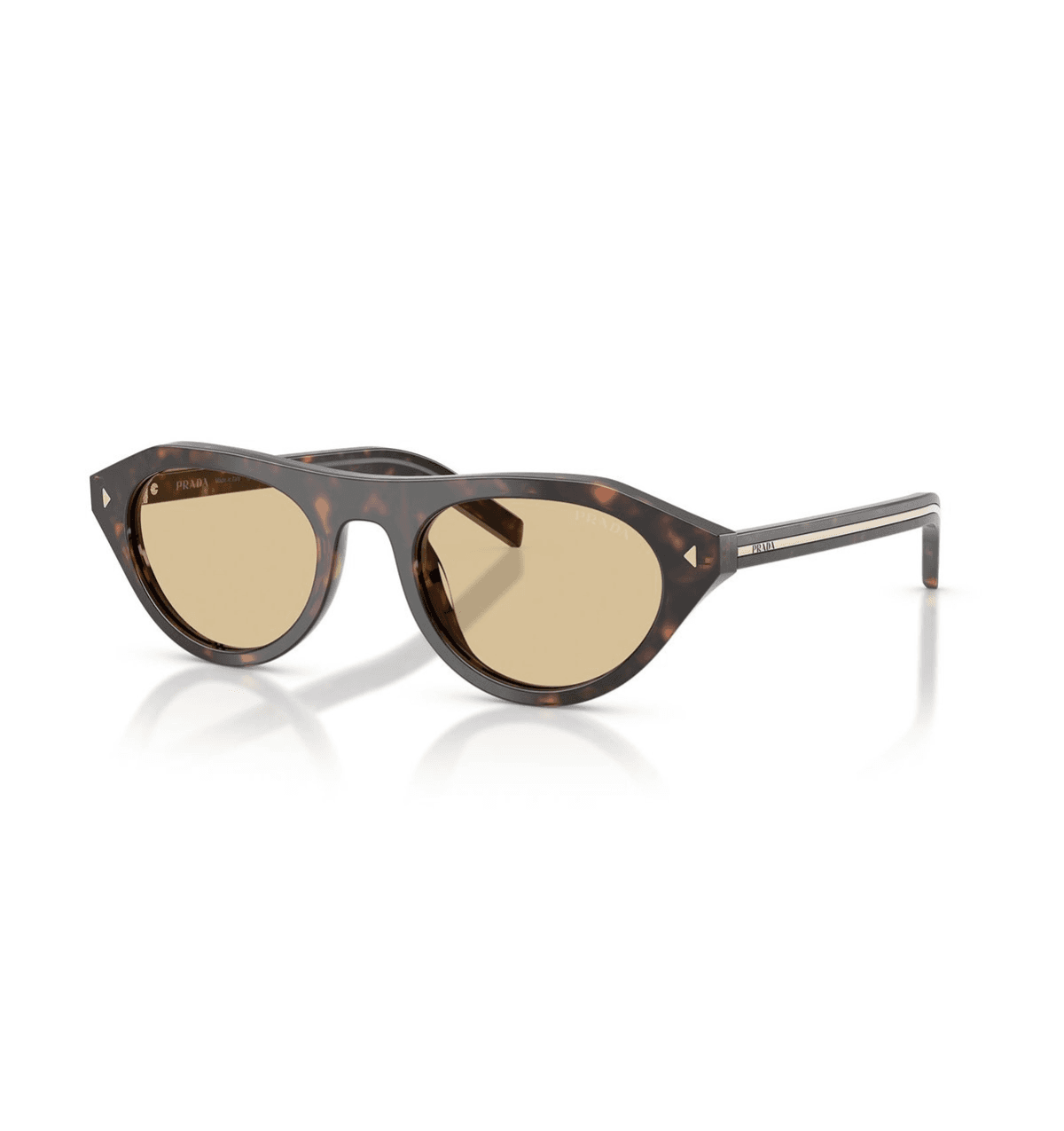 Prada Olho de Gato (Cat-Eye) — Multicolorido · havana / lentes âmbar