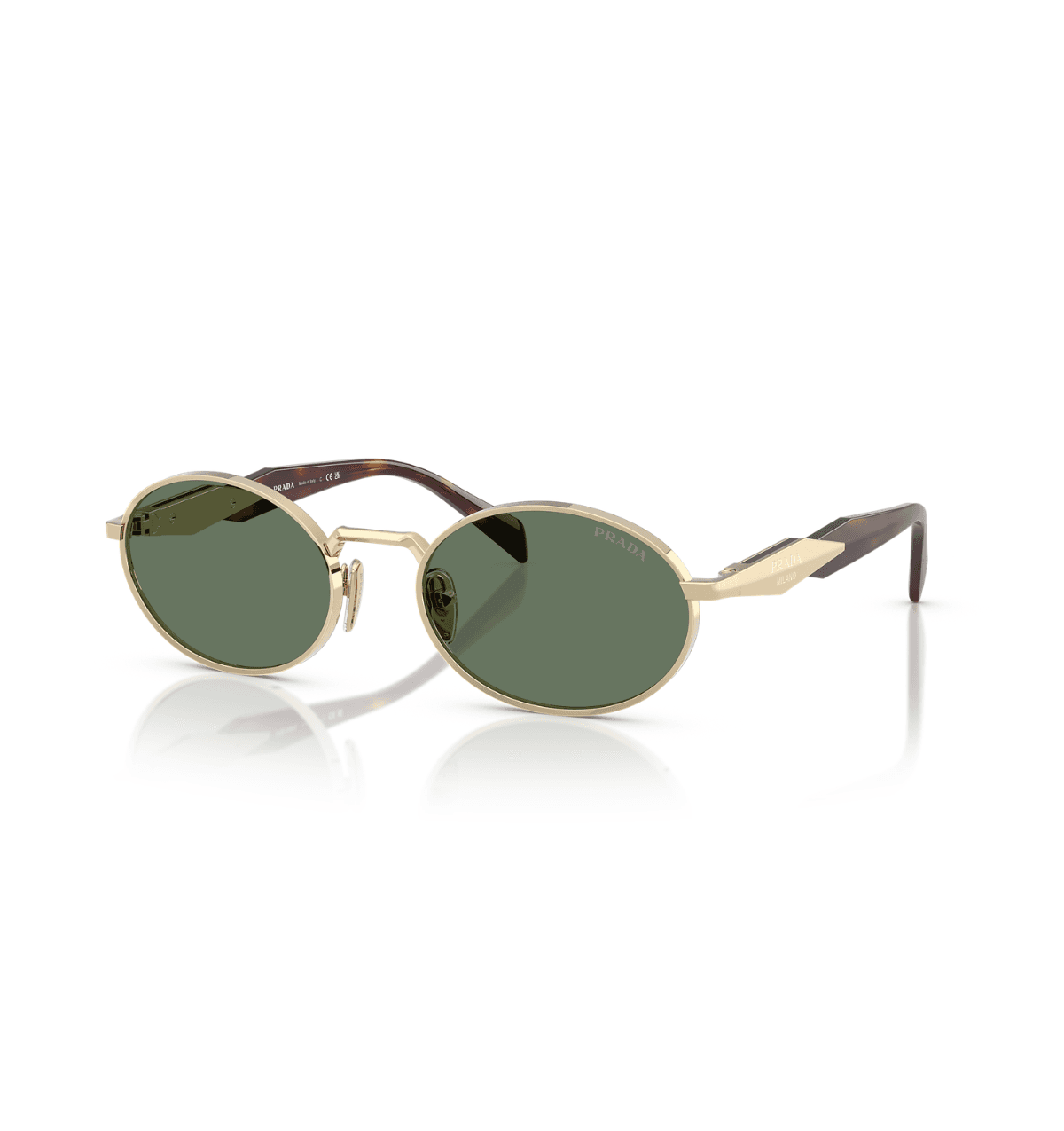 Prada PR 65ZS — Dourado · lentes verdes