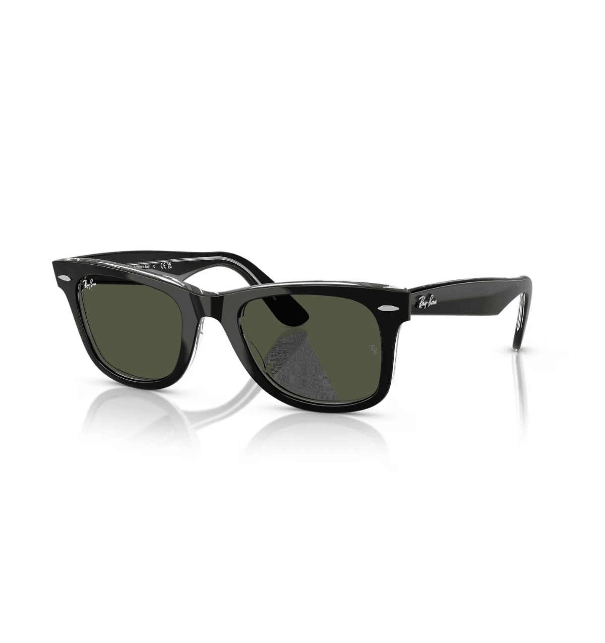 Ray-Ban RB2140 Original Wayfarer — Preto · lentes verde G-15