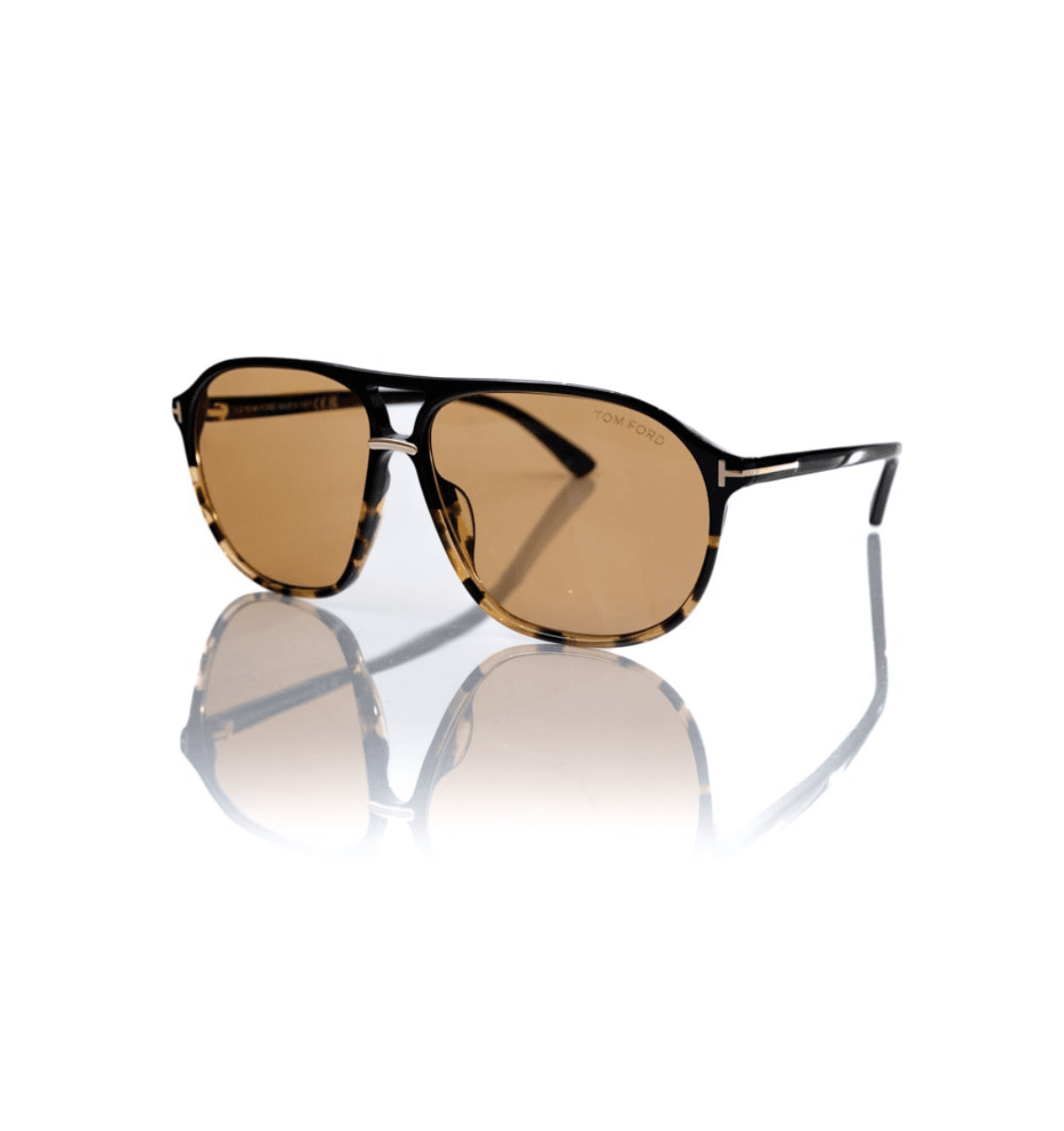 Tom Ford FT1026 — Preto/Havana · lentes âmbar